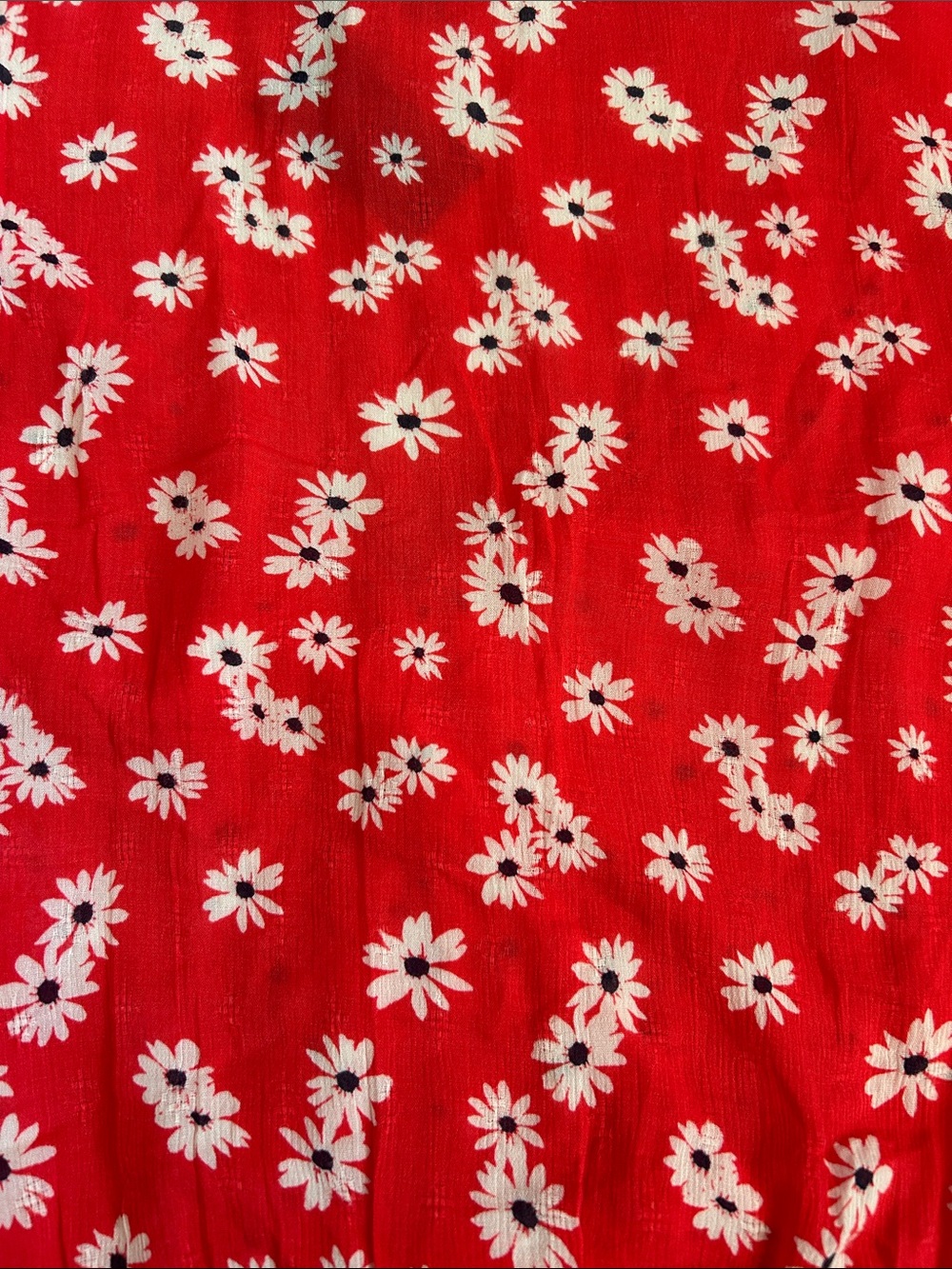 American Eagle red floral crop V faux wrap, ruffle short sleeve BoHo blouse M - Picture 9 of 9